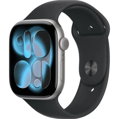 Apple Watch Series 11 46mm Space Grey Aluminium Case with Black Sport Band - S/M (MEV04LW/A) 362729334