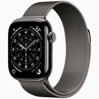 Apple Watch Series 11 + Cellular 46mm Slate Titanium Case with Slate Milanese Loop - M/L (MFD44ZP/A) 633378179