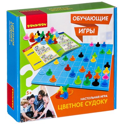 Обучающая настольная игра "ЦВЕТНОЕ СУДОКУ" Bondibon (арт. ВВ2425) 1545380932