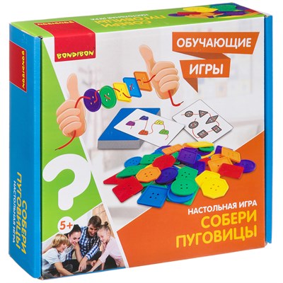 Обучающая настольная игра "СОБЕРИ ПУГОВИЦЫ" Bondibon (арт. ВВ3158) 1625820975