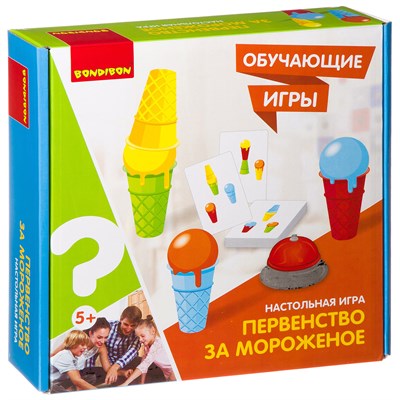 Обучающая настольная игра "ПЕРВЕНСТВО ЗА МОРОЖЕНОЕ" Bondibon (арт. ВВ3151) 602805563