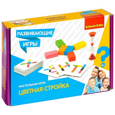 Развивающие настольные игры Bondibon «ЦВЕТНАЯ СТРОЙКА», BOX (арт. ВВ4516-1) 270613226