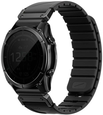 Силиконовый ремешок UNIQ Fluo для Garmin 26 mm (Midnight Black) черный 1205134589