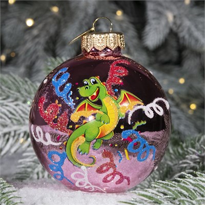 Шар "Дракончик веселый", 80 мм., в подарочной упаковке 427590328