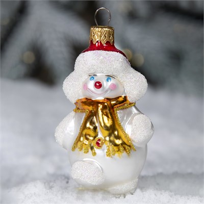 Ёлочное украшение "Зимний снеговик 1", в подарочной упаковке, h- 8,5 см 1615885001