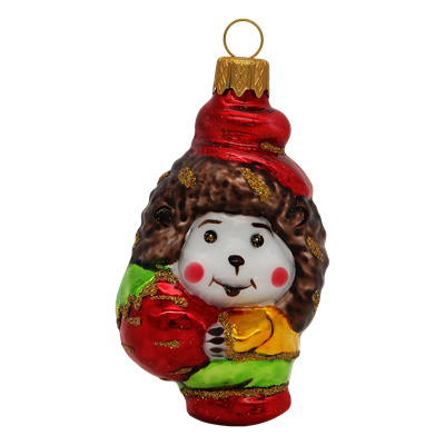 Елочное украшение "Ёжик с яблоком", в подарочной упаковке, h-10 см 590061111