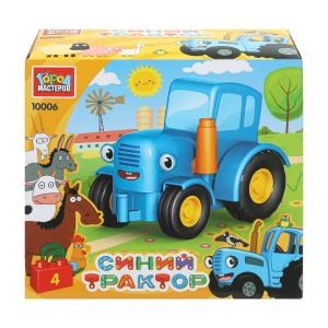 Конструктор большие кубики: СИНИЙ ТРАКТОР, 4 дет. Город мастеров 10006-GK (48)