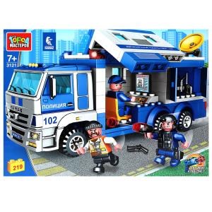 Конструктор камаз полиция: мобильный штаб, 219 дет. Город мастеров 3121-KK