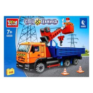 Конструктор камаз с краном и люлькой, 146 дет. Город мастеров 50009-KK