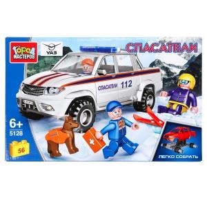 Конструктор UAZ PICKUP горные спасатели, 56 дет. (легко собрать) Город мастеров SB-5128