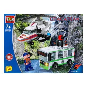 Конструктор ВЕРТОЛЁТ спасает АВТОБУС (магнит), 226 дет. Город мастеров 50007-KK