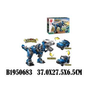 Конструктор пласт. машина-динозавр 375дет. в кор. BRICK4803 (12)