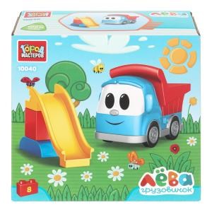 Конструктор грузовичок лёва с горкой, 8 дет. Город мастеров 10040-GK (48)