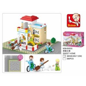 Конструктор пласт. дом с фигурками, 380дет. в русс. кор. M38-B0533 (16)