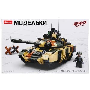 Конструктор пласт. танк с фигуркой, 758дет. в русс. кор. M38-B0756 (12)