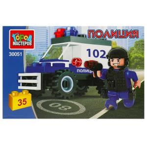 Конструктор ПОЛИЦЕЙСКИЙ на машине , 35 дет. Город мастеров 30051-AA