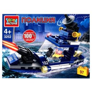 Конструктор ПОЛИЦЕЙСКИЙ катер, 97 дет. Город мастеров 3252-PZ