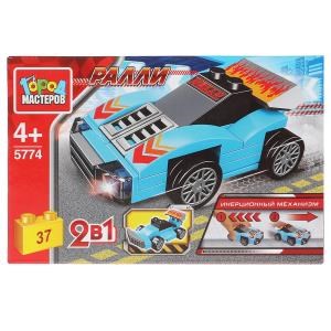 Конструктор СПОРТКАР 2в1 с инерцией, 37 дет. Город мастеров 5774-BY
