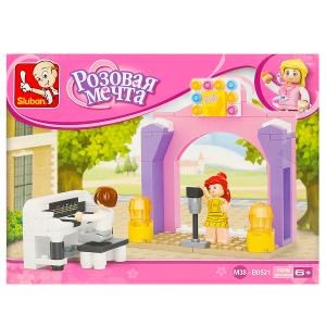 Конструктор пласт. сцена с пианино, с фигурками, 109дет. в русс. кор. 19*14*4см в кор.72шт M38-B0521