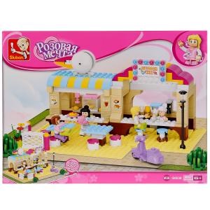 Конструктор пласт. летнее кафе с фигурками, 257дет. в русс. кор. 38*28,5*6,7см в кор.16шт M38-B0530