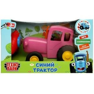 Модель р/у СИНИЙ ТРАКТОР 20 см, звук, розовый, кор. Технопарк BLUTRA-20RCS-PK