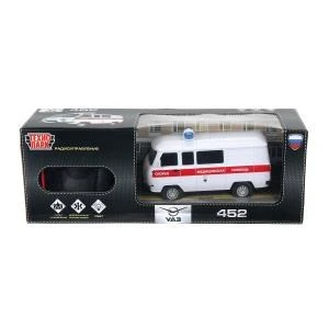 Машина р/у УАЗ 452 СКОРАЯ ПОМОЩЬ, 18 см, свет, бел, кор. Технопарк 452-18RCL-AMB-WH (48)