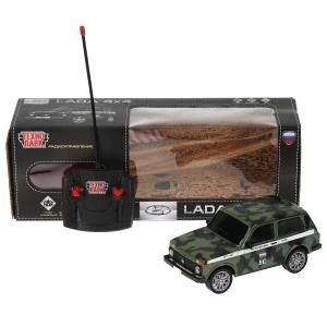 Машина р/у LADA 4x4 18 см, свет, камуф, кор. Технопарк в кор.24шт LADA4X4-18L-MIL