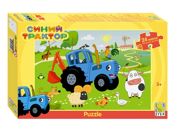 Пазл maxi 24 "Синий трактор" (Биг Папа) # 90124