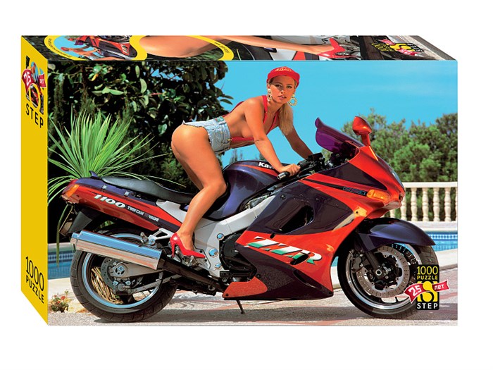 Пазл 1000 "Девушка на мотоцикле" (Юбилейная коллекция) # 79253