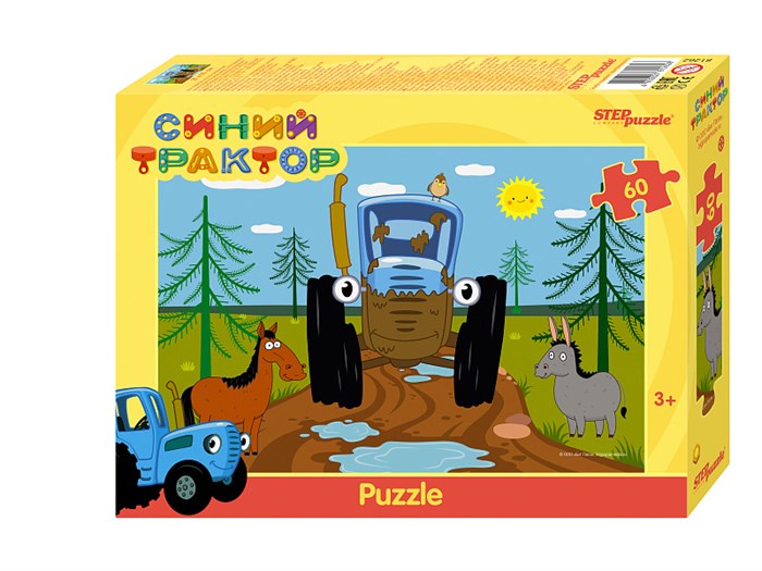 Пазл 60 "Синий трактор" (Биг Папа) # 81262