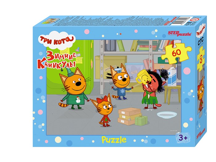 Пазл 60 "Три кота. Зимние каникулы" (АО "СТС") # 81259