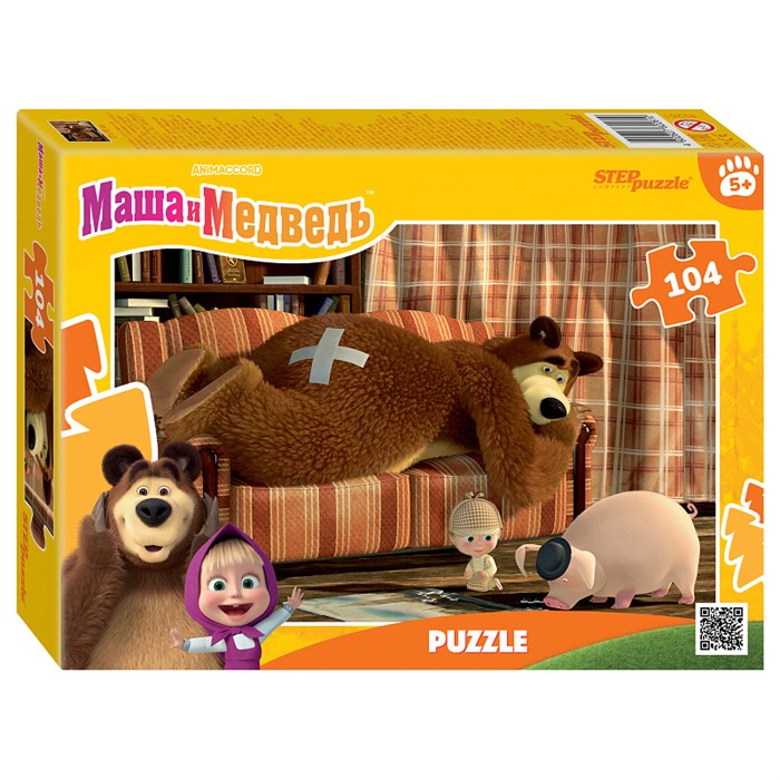 Мозаика "puzzle" 104 "Маша и Медведь. Лесные истории" (Анимаккорд) # 82261