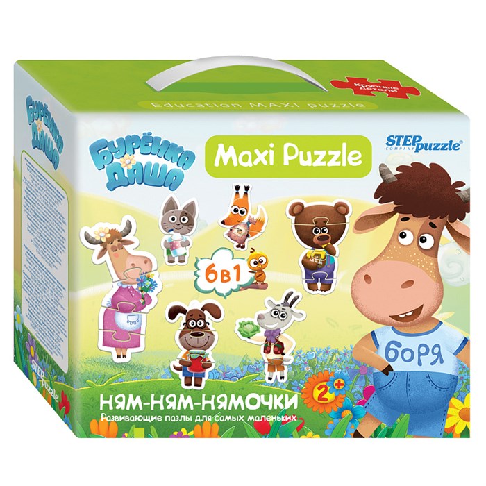 Мозаика "puzzle" 6в1 "Буренка Даша" (RIKI) # 68004