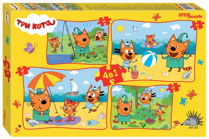Мозаика "puzzle" 4в1 "Три кота" (АО "СТС") # 92314