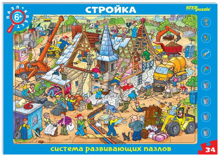 Развивающий пазл Стройка. Пазл-квест (большие) # 80478