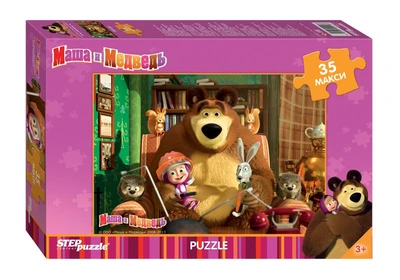Мозаика puzzle 35 MAXI Маша и Медведь (Анимаккорд) # 91211
