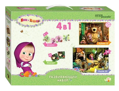 Развивающий набор 4в1 "Маша и Медведь" (Анимаккорд) # 92306