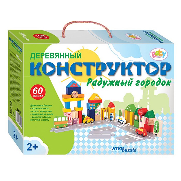 Развивающая игра "Радужный городок" (Деревянный конструктор) (Baby Step) # 89807