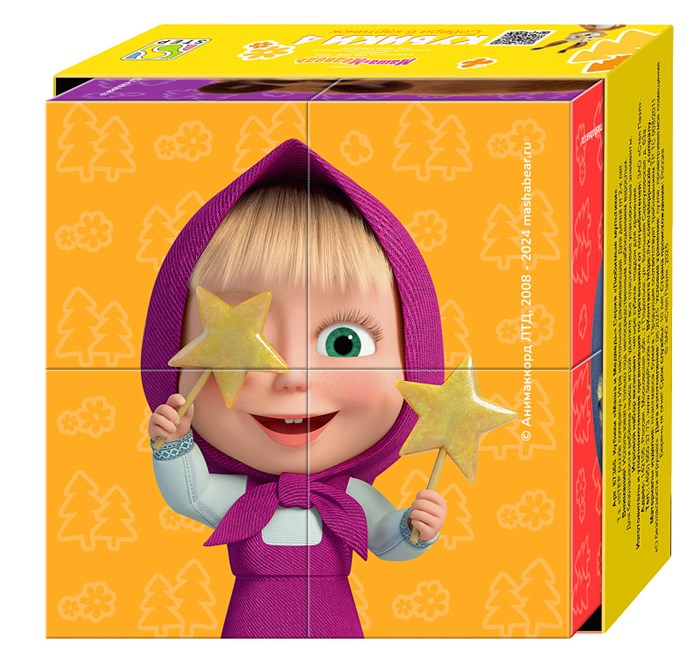 4 кубика "Маша и Медведь" (Анимаккорд) # 87365