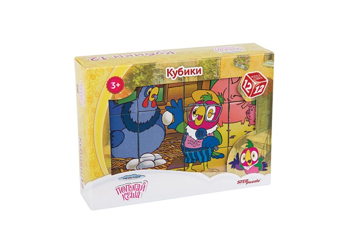 12 кубиков Попугай Кеша - 2 (С/м) # 87344