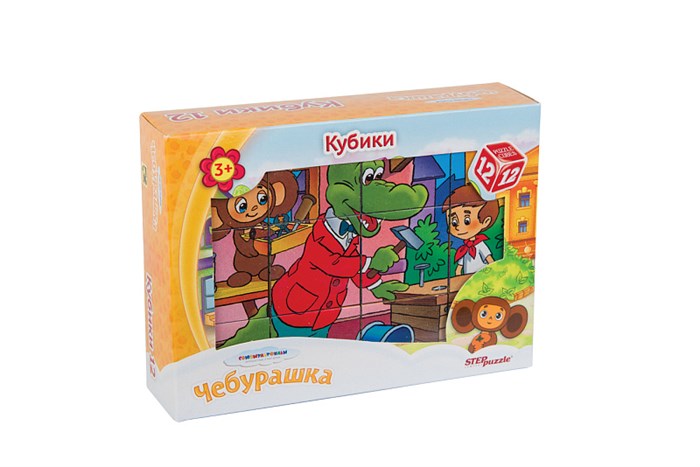 12 кубиков Чебурашка  (С/м) # 87341