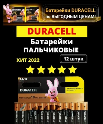 Батарейка алкалиновая Duracell Basic, AA, LR6-12BL, 1.5В, блистер, 12 шт. 153493