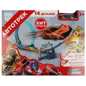 Автотрек с катапультой, маш.мет, петля 360, звук, кор.29,5*45*6см ТЕХНОДРАЙВ B2142076-R