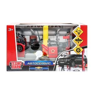Игрушка пластик свет-звук автосервис 21 см, tahoe-bk , красный, кор. Технопарк SERVICE-17PL-THE (60)