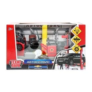 Игрушка пластик свет-звук автосервис 21 см, tahoe-bk , красный, кор. Технопарк SERVICE-17PL-THE (60)