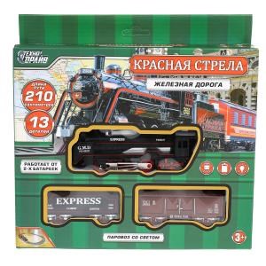 Железная дорога на бат. красная стрела свет, длина 210см, кор.25*24,5*4см ТЕХНОДРАЙВ 2012B125-R