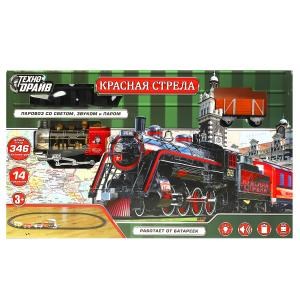 Железная дорога свет-звук, пар, длина пути 346, кор.49*29,3*9см ТЕХНОДРАЙВ 1805B061-R