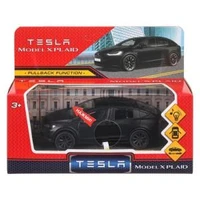Машина металл свет-звук tesla model x plaid 12 см, двери, черный мат, кор. Технопарк MODELX-12SLMAT-BK-WOD