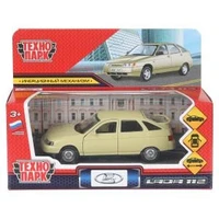 Машина металл ваз-2112 12 см, двери, багаж, беж, кор. Технопарк 2112-12-BG-WOD