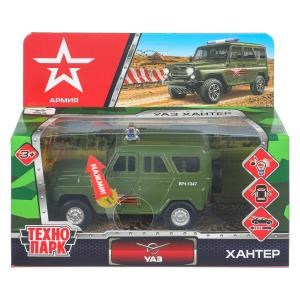 {{photo.Alt || photo.Description || 'Машина металл свет-звук UAZ HUNTER АРМИЯ РОССИИ 12 см, двер, багаж, ин, кор. Технопарк'}}